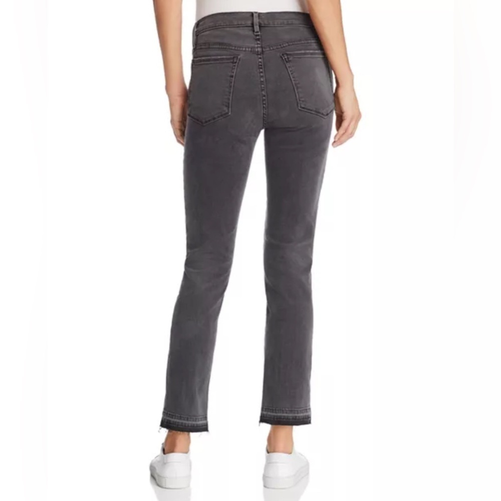 Frame Denim Le Nouveau Split Hem Straight Cropped Black Gray Jean - Size 24 - Picture 2 of 12